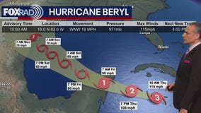 Hurricane Beryl on path for Yucatan Peninsula, Gulf of Mexico