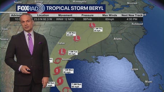 Tropical Storm Beryl update: Path, Texas impacts
