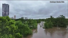 Drone video showing flooding in Houston