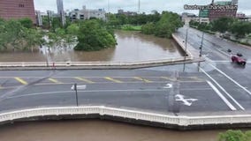 Drone video showing flooding in Houston