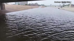 Drone video showing flooding in Houston