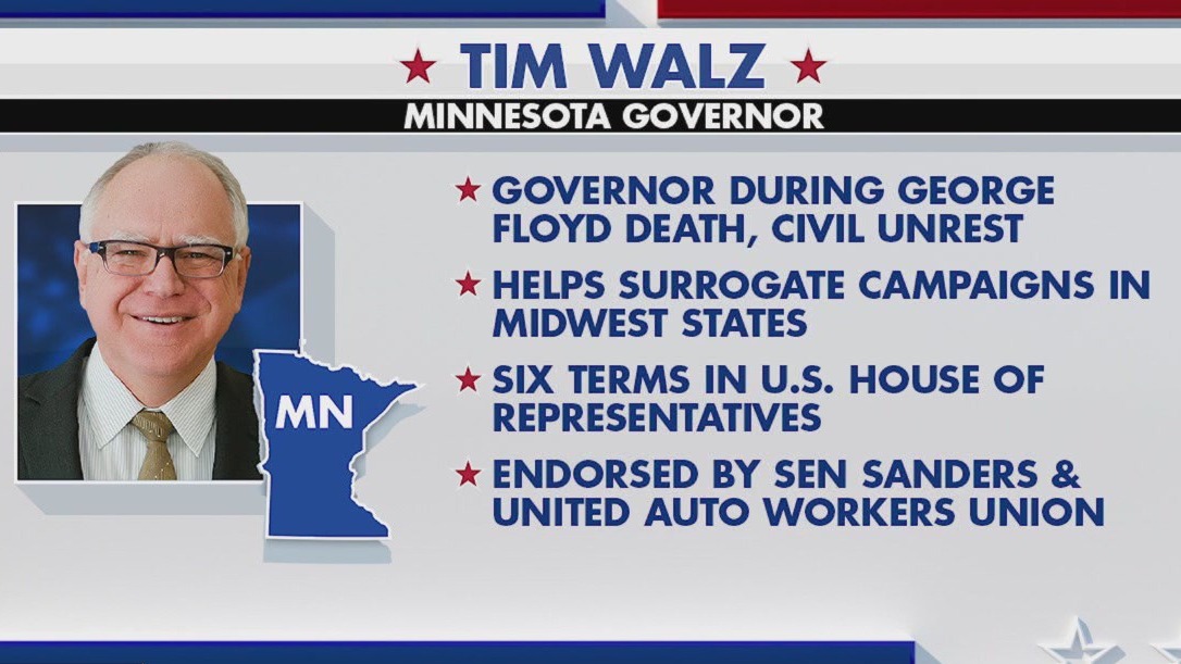 VP Harris chooses Gov. Tim Walz as running mate