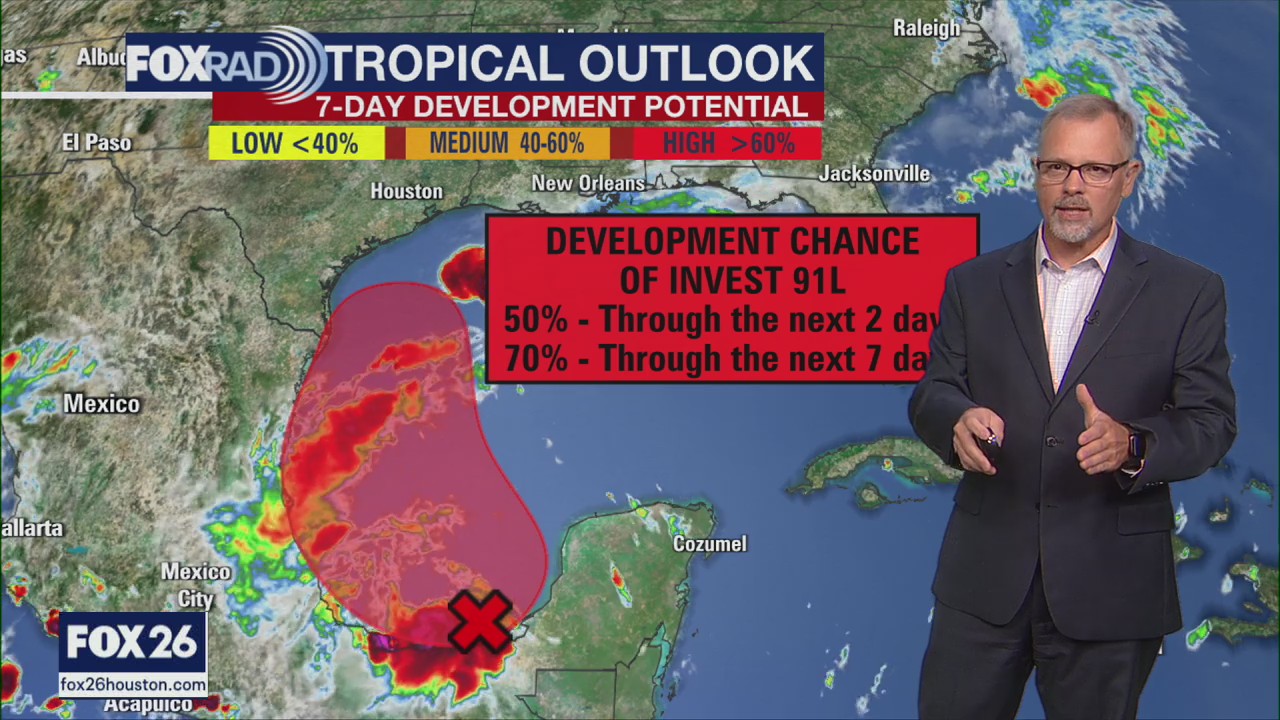 Tropical update: Invest 91L high chance of developing | FOX 26 Houston