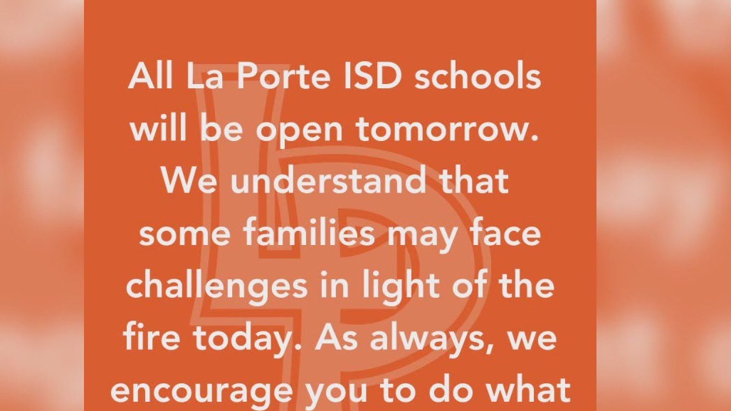 La Porte ISD: Schools open despite fire