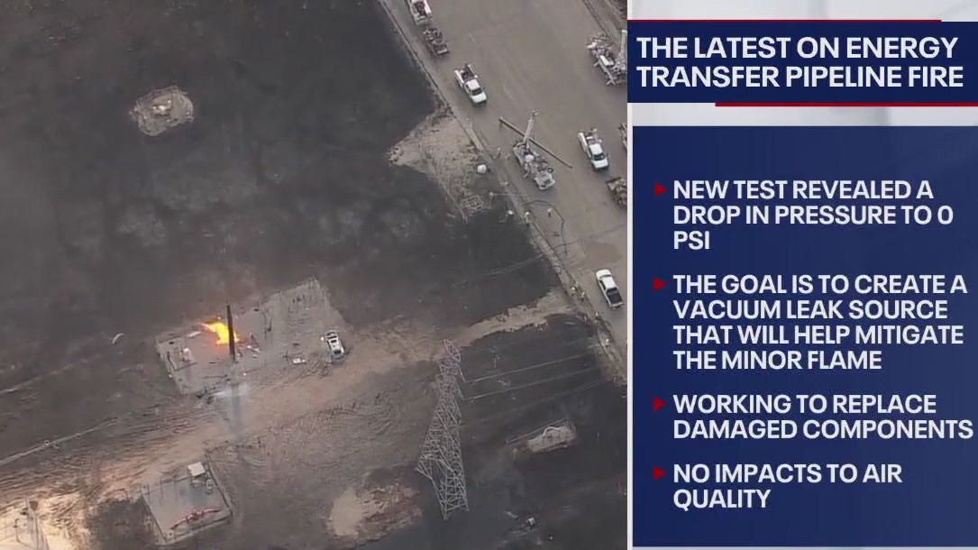 Latest update on pipeline fire in La Porte