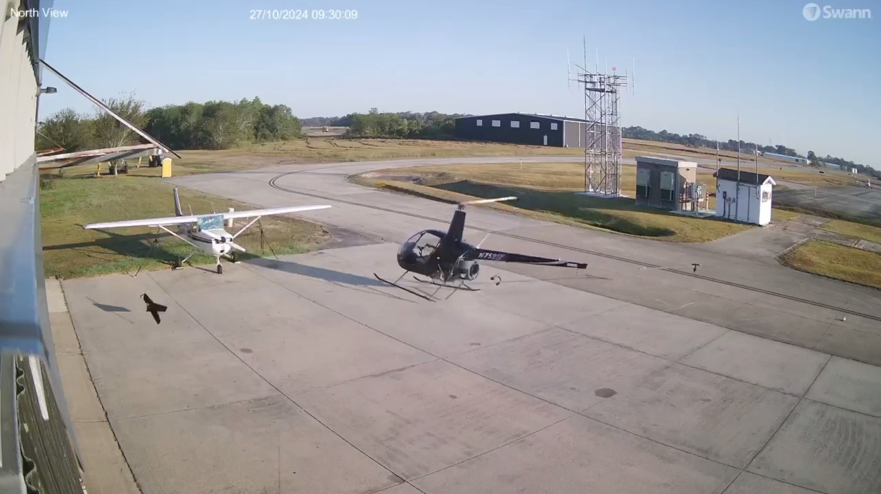 VIDEO: Helicopter spins, crashes into aircraft