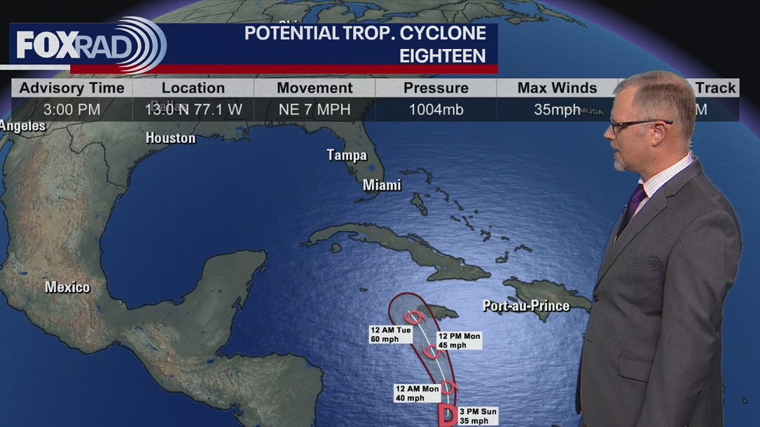 Potential Tropical Cyclone 18 forms in Caribbean, headed toward Gulf ...