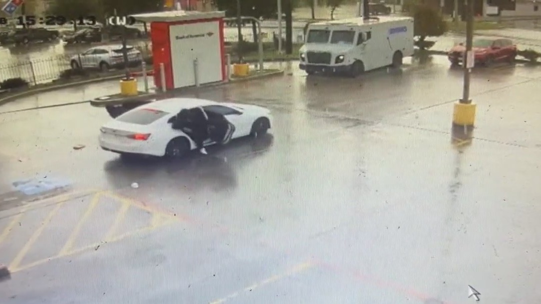 Surveillance video captures attempted armored truck robbery in Houston