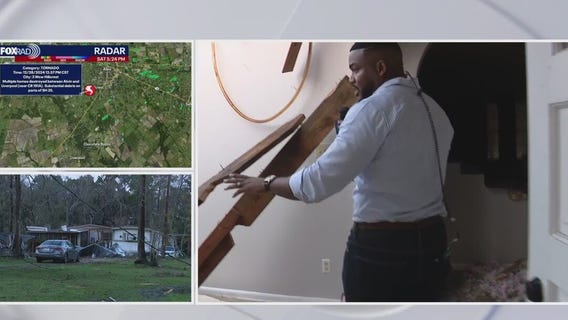 Storm damage in Alvin