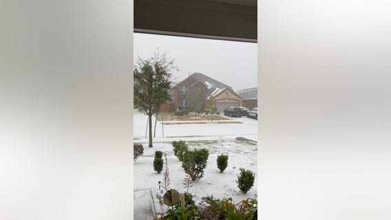 Snow falling in Texas City