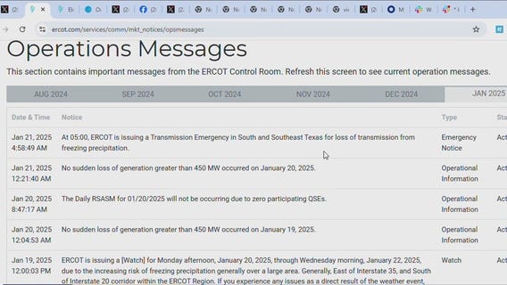 ERCOT issues Transmission Emergency message