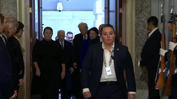 Trump, Biden arrive at Capitol