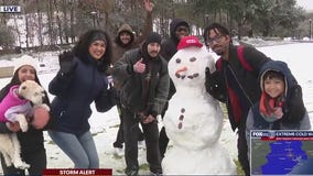 'H-E-B Dave' the snowman built in The Woodlands