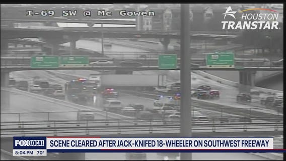 Houston traffic: Southwest Freeway cleared after 18-wheeler crash blocks lanes