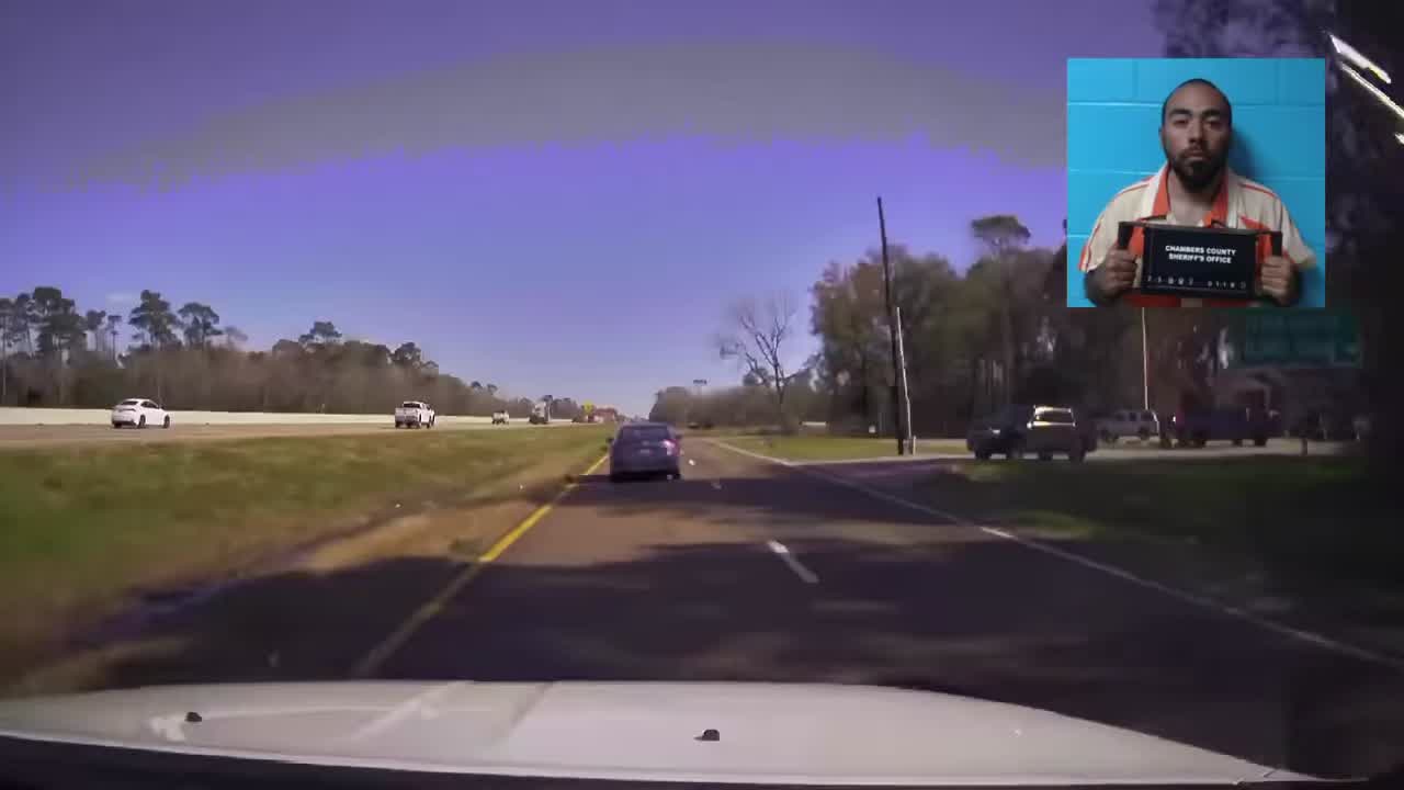 WATCH: Chambers County stolen vehicle pursuit caught on camera