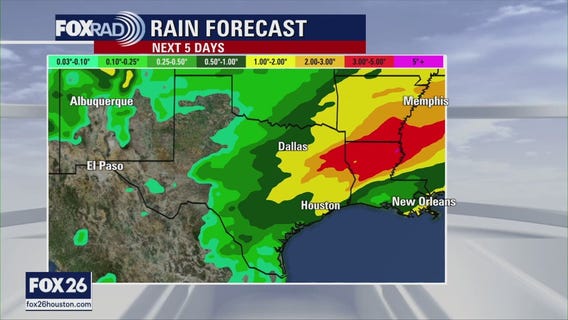 Forecasted rain for the week with cooler temps