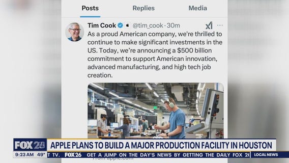 Apple plans to build facility in Houston