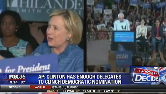 AP says Clinton has enough delegates for nomination