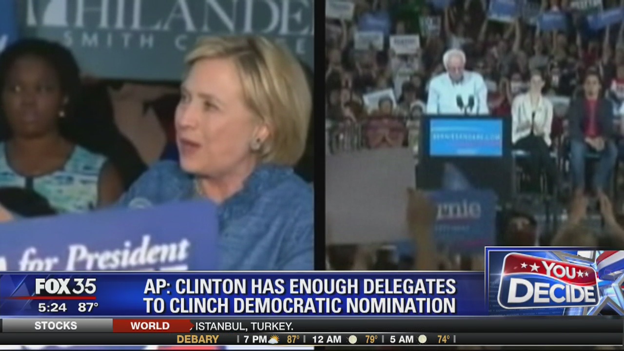 AP says Clinton has enough delegates for nomination