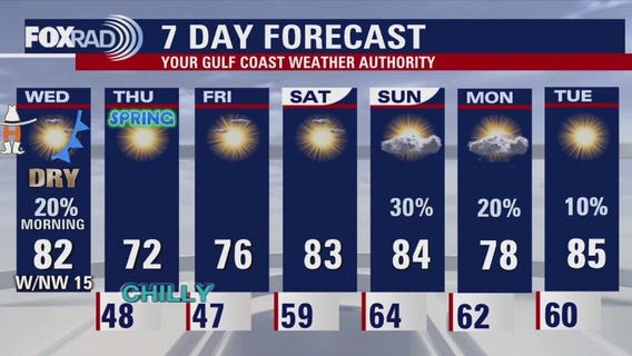 Houston weather forecast for March 19, 2025
