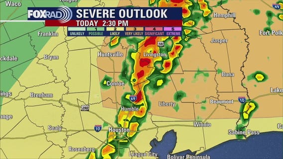 Houston severe weather outlook at 10 a.m.