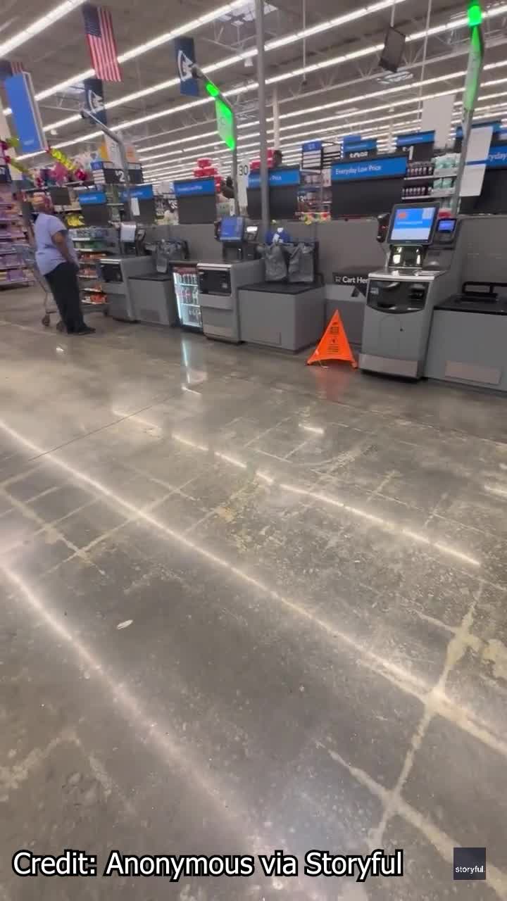 Walmart Horses: Four people go for a ride in Baker, Louisiana store