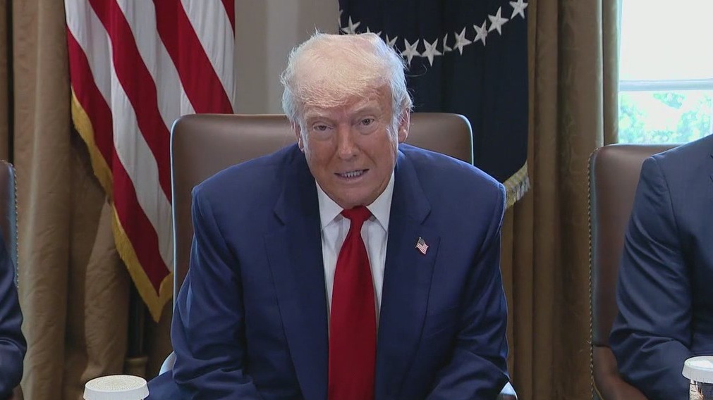 President Trump blames Biden as economy shrinks