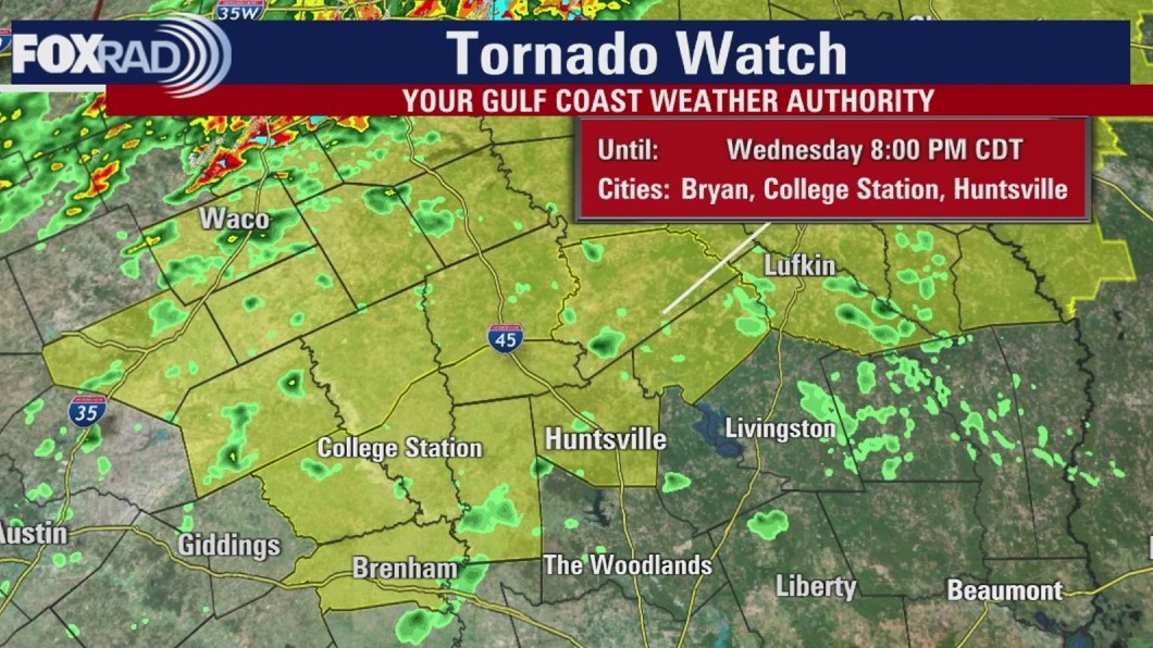 Houston weather: Tornado Watch for northern counties