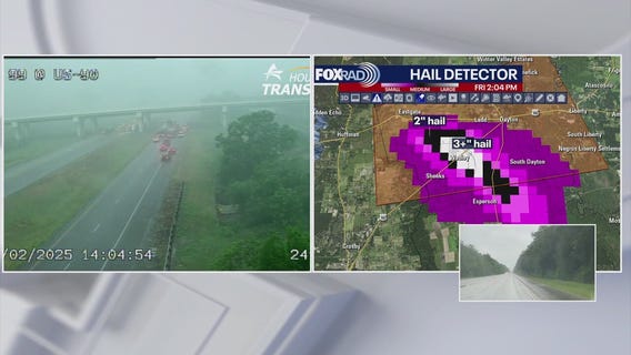 Hail falls in Liberty County
