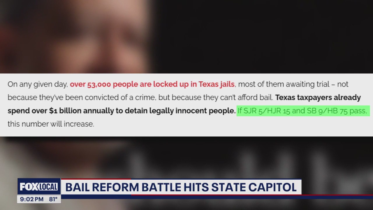 Texas bail reform battle hits state capitol