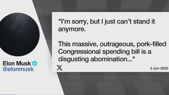 Elon Musk calls Trump's budget bill 'pork-filled'