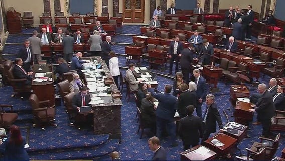 Senators vote through the night on budget bill