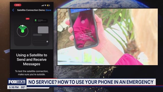 Turning phone into satellite phone amid emergency