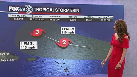 Tropical Weather Forecast - Continuing to monitor Tropical Storm Erin