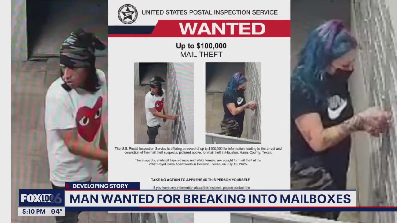 Man wanted for breaking into Houston area mailboxes