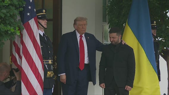 RAW: President Trump greets Ukrainian President Zelenskyy at the White House