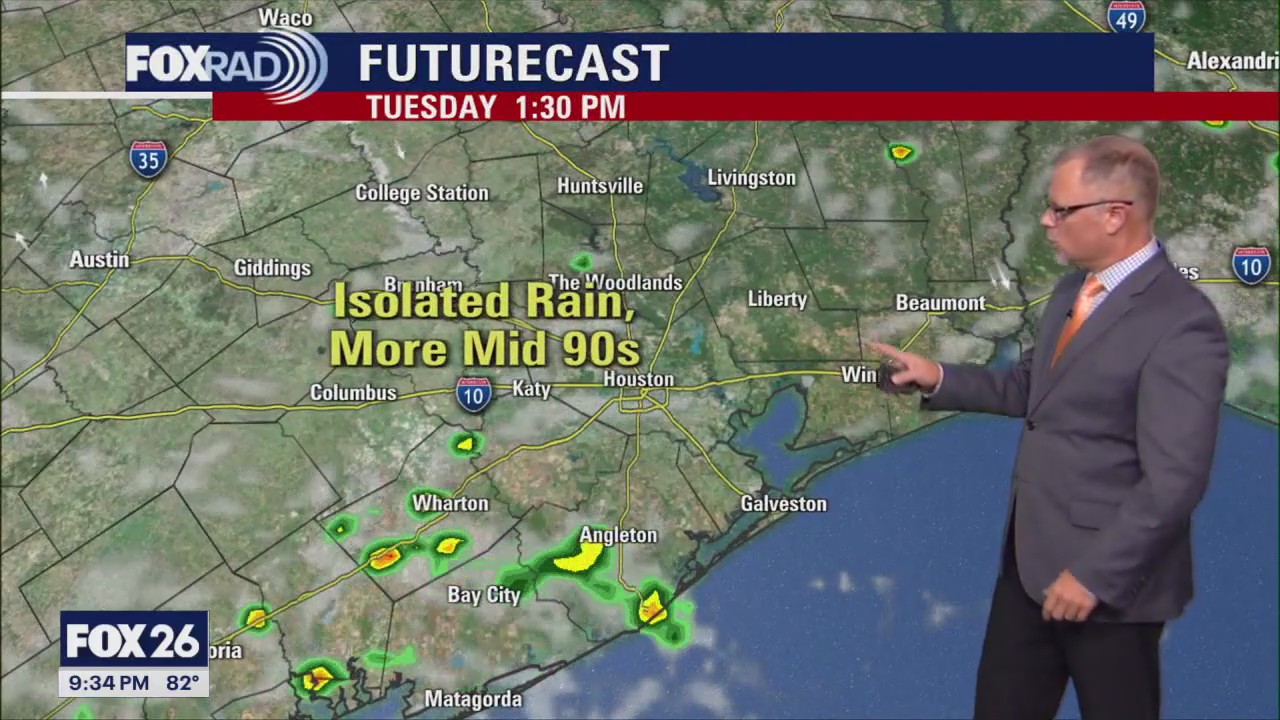 Houston weather: Warm with isolated downpours Tuesday