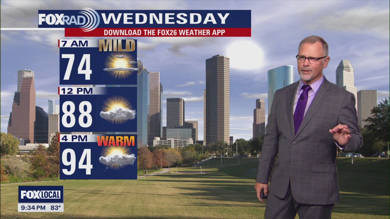 Houston weather: Warm Wednesday with slight rain chance