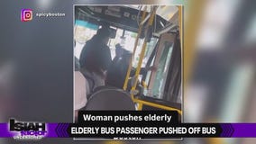 VIDEO: Woman accused of pushing elderly woman off of bus, injuring her�
