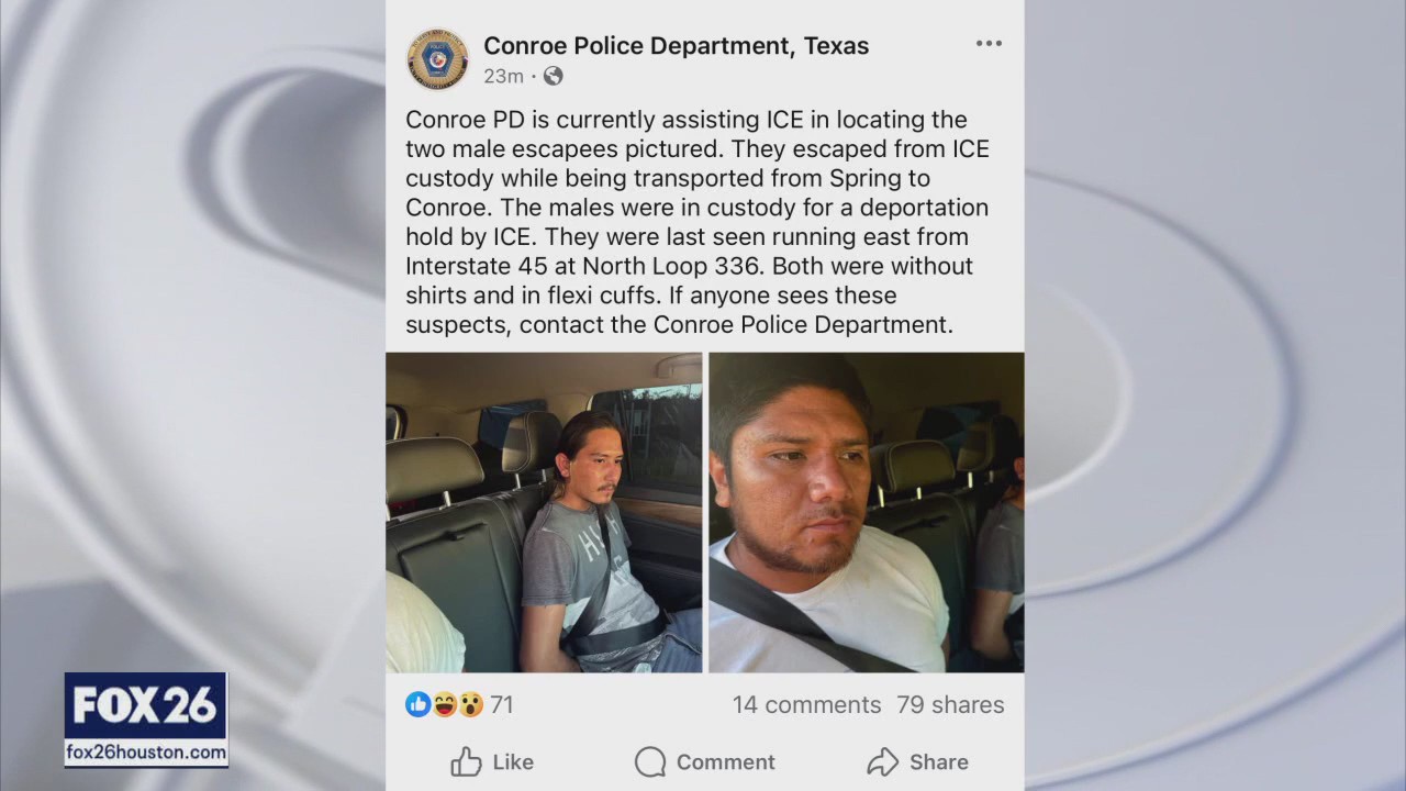 2 men escape ICE custody in Conroe, police say | FOX 26 Houston