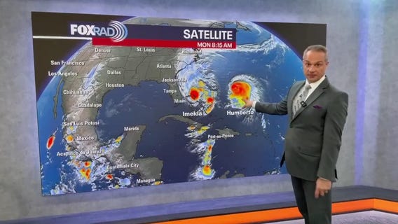 Tropical Storms Humberto, Imelda in the Atlantic