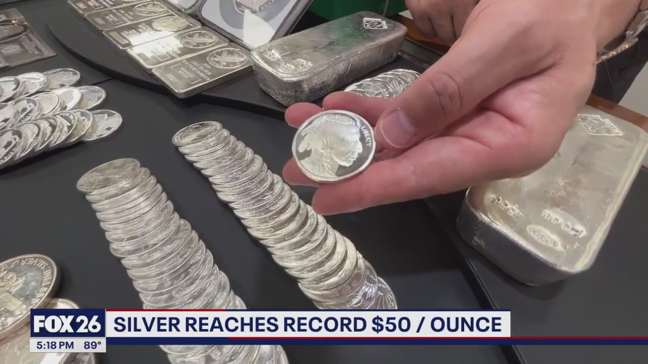 Silver reaches record price of $50 per ounce