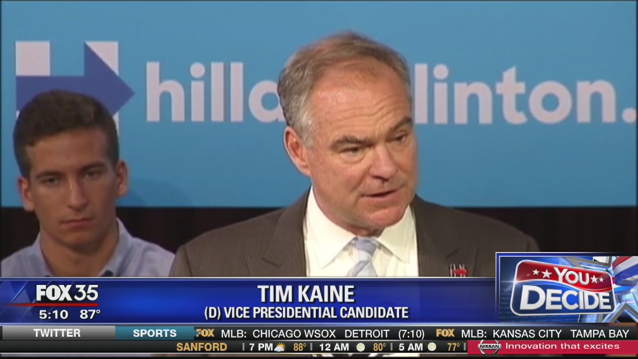 Tim Kaine wows partisan crowd
