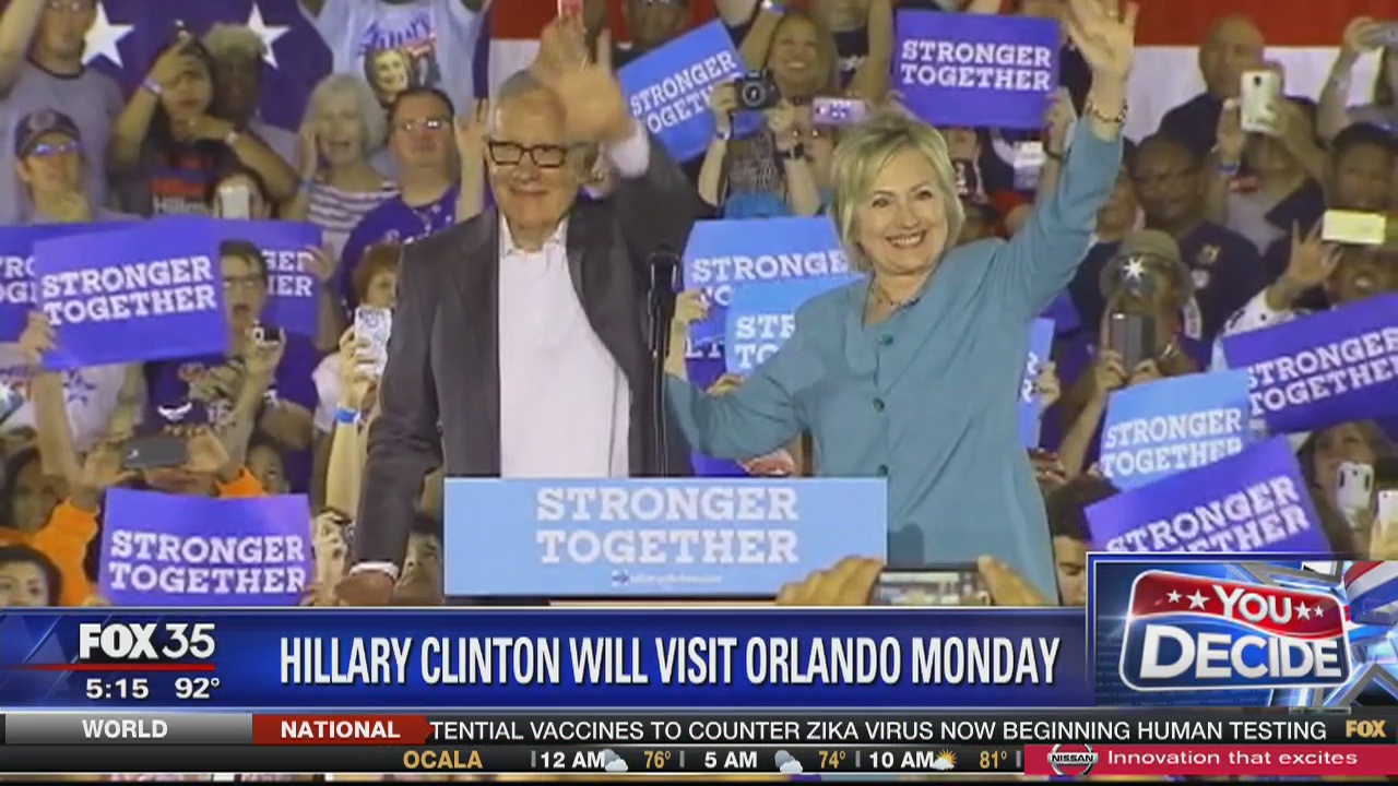 Clinton coming to Florida