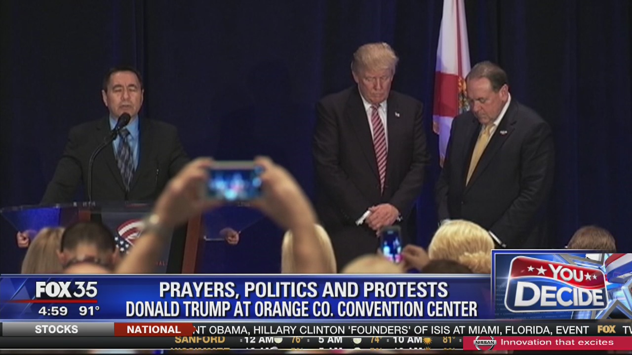 Trumps draws protesters during Orlando visit