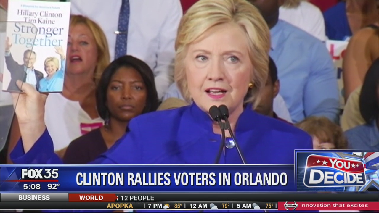 Hillary Clinton campaigns in Orlando