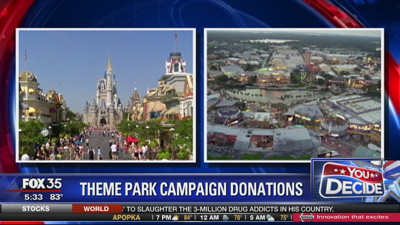 Theme park campaign donations.