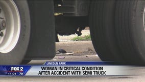 Woman hit by semi truck in Lincoln Park