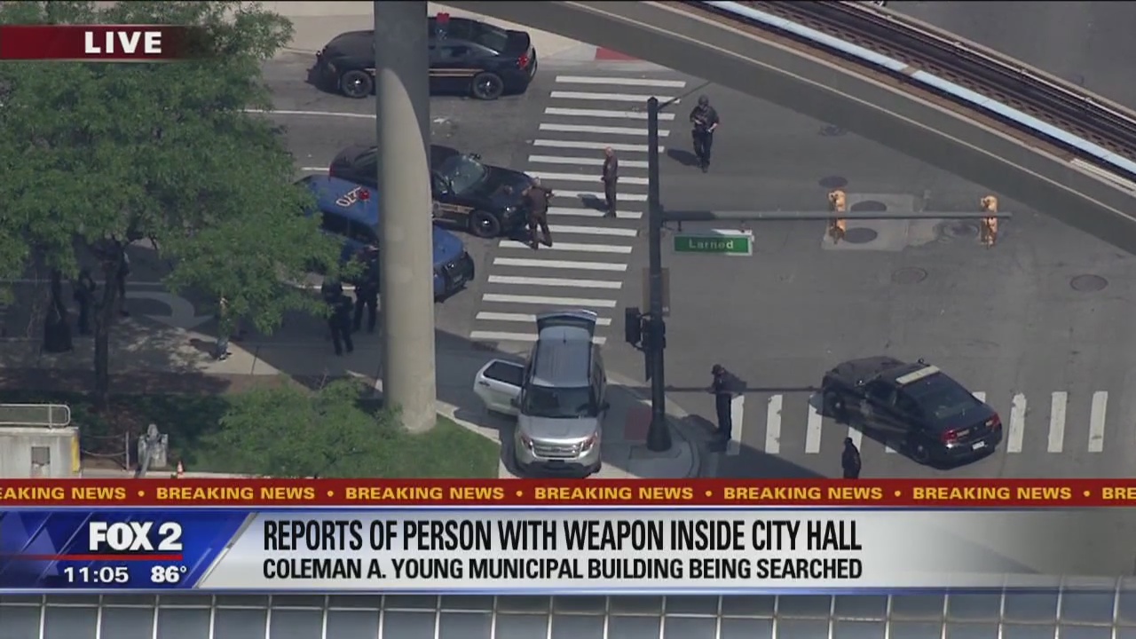 Authorities searching for weapon inside Coleman A. Young Municipal Building
