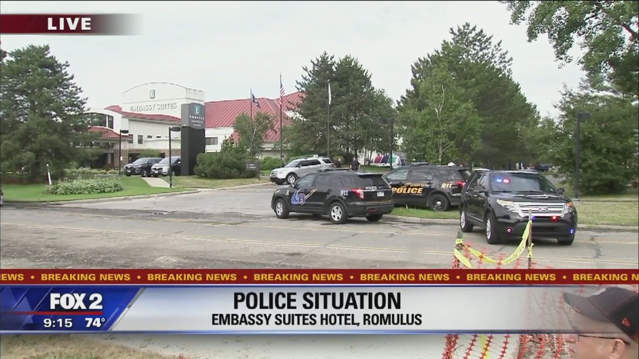 Romulus hotel on lockdown for police situation